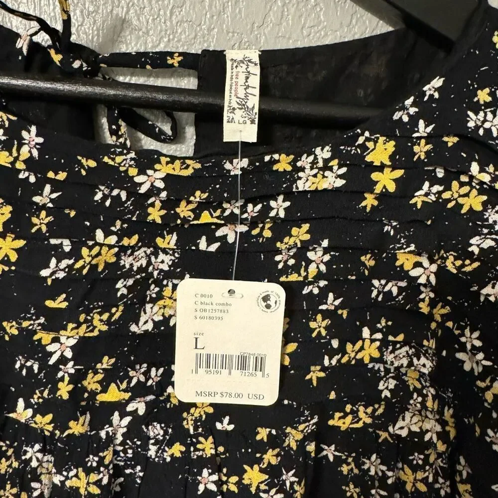 Free people Intimately Dessa Womens Floral Print Bodysuit Size Large NWT